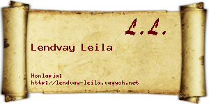 Lendvay Leila névjegykártya